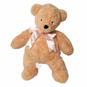 2006 North American Bear Smushy Brown Teddy Bear Pink Bow Plush Stuffed Toy 17"